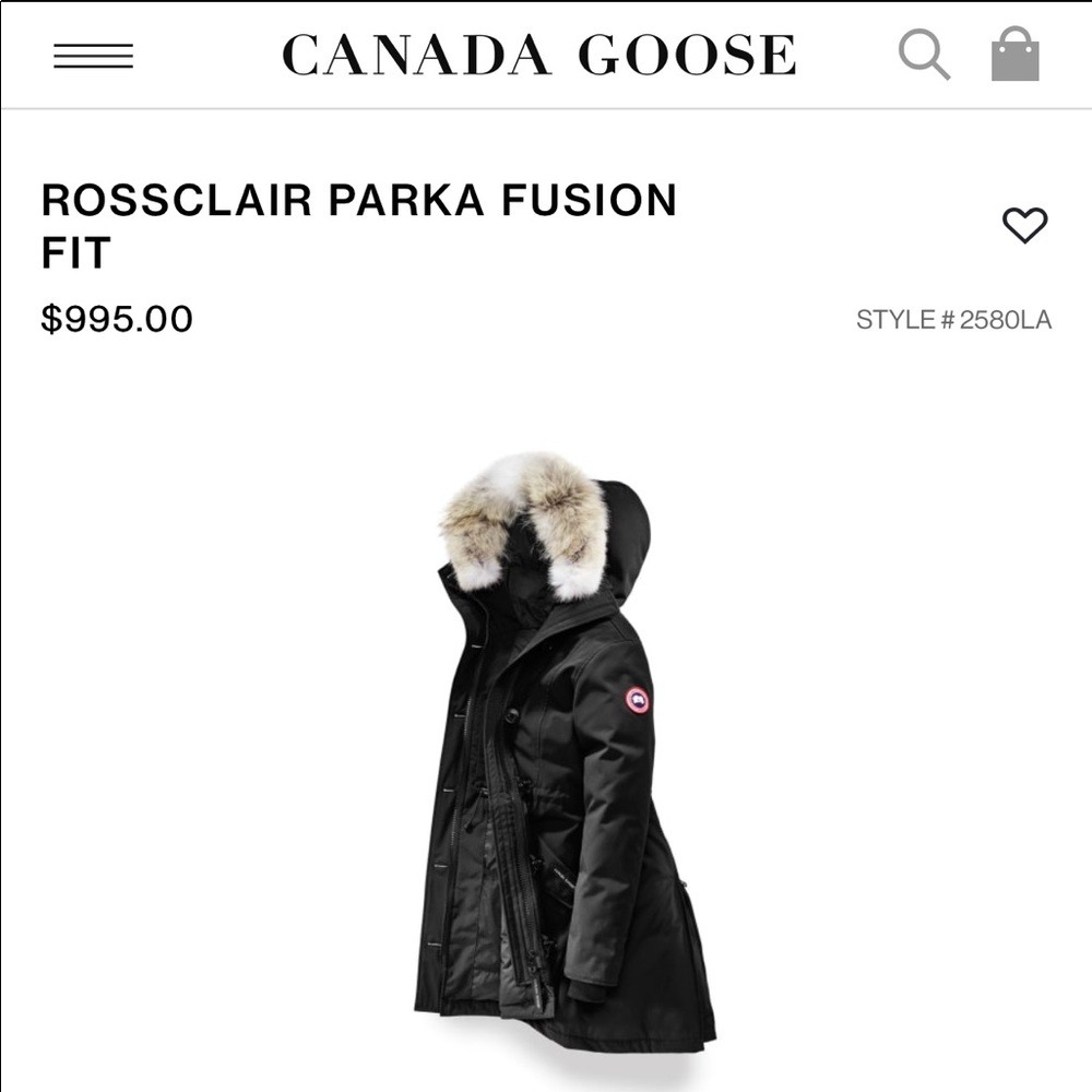 Canada Goose ROSSCLAIR PARKA FUSION FIT XS